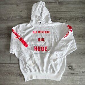 Pretty Cloney White Pink Big Mistake Big Huge Hoodie Sweatshirt Small S
